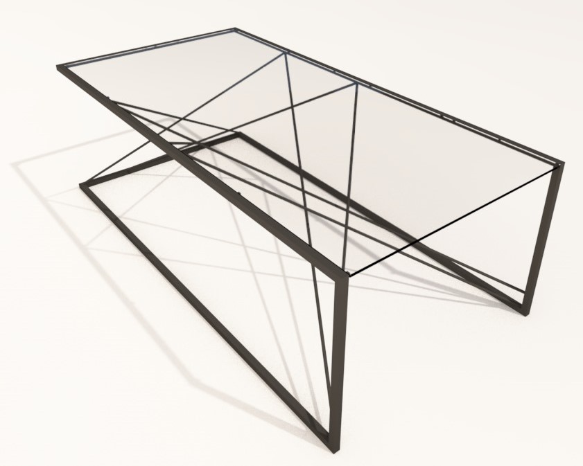 table basse rectangulaire apogée sur fond blanc