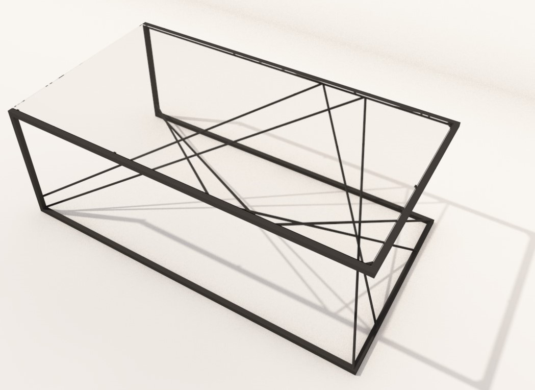 table basse rectangulaire apogée sur fond blanc