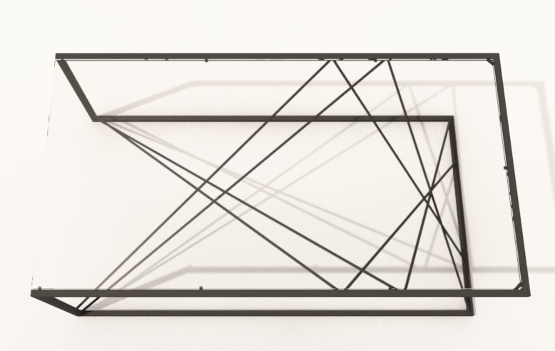 table basse rectangulaire apogée sur fond blanc