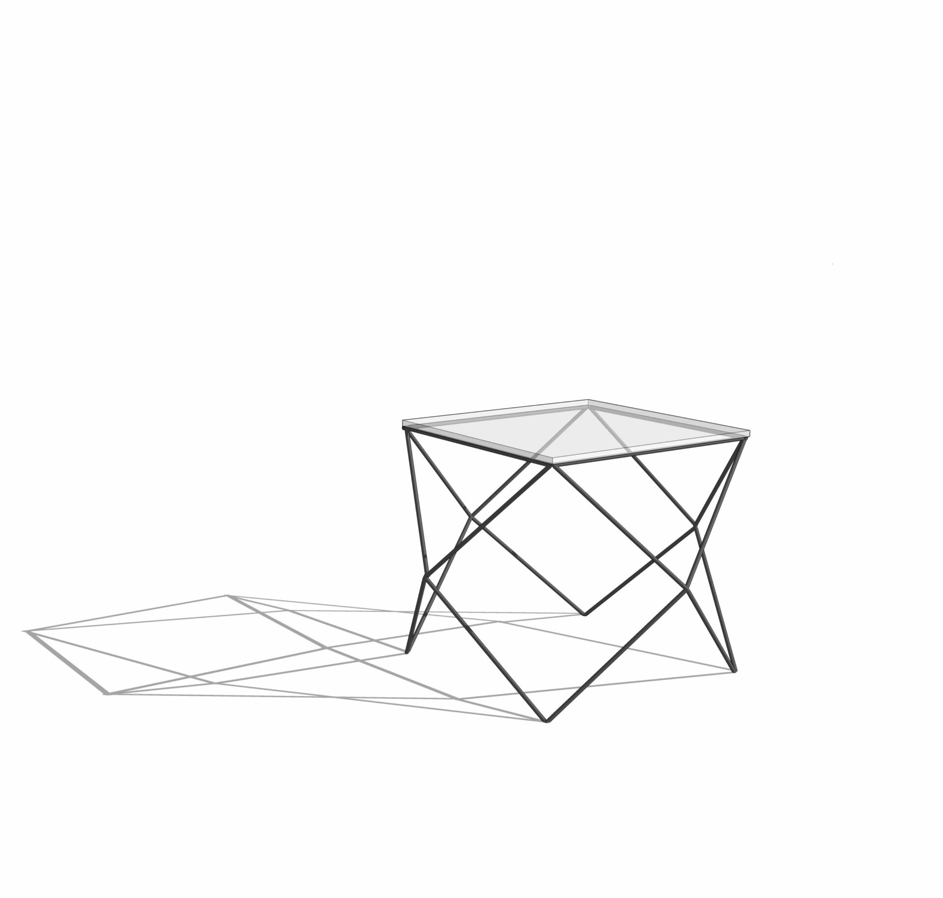 table basse carrée galaxie sur fond blanc