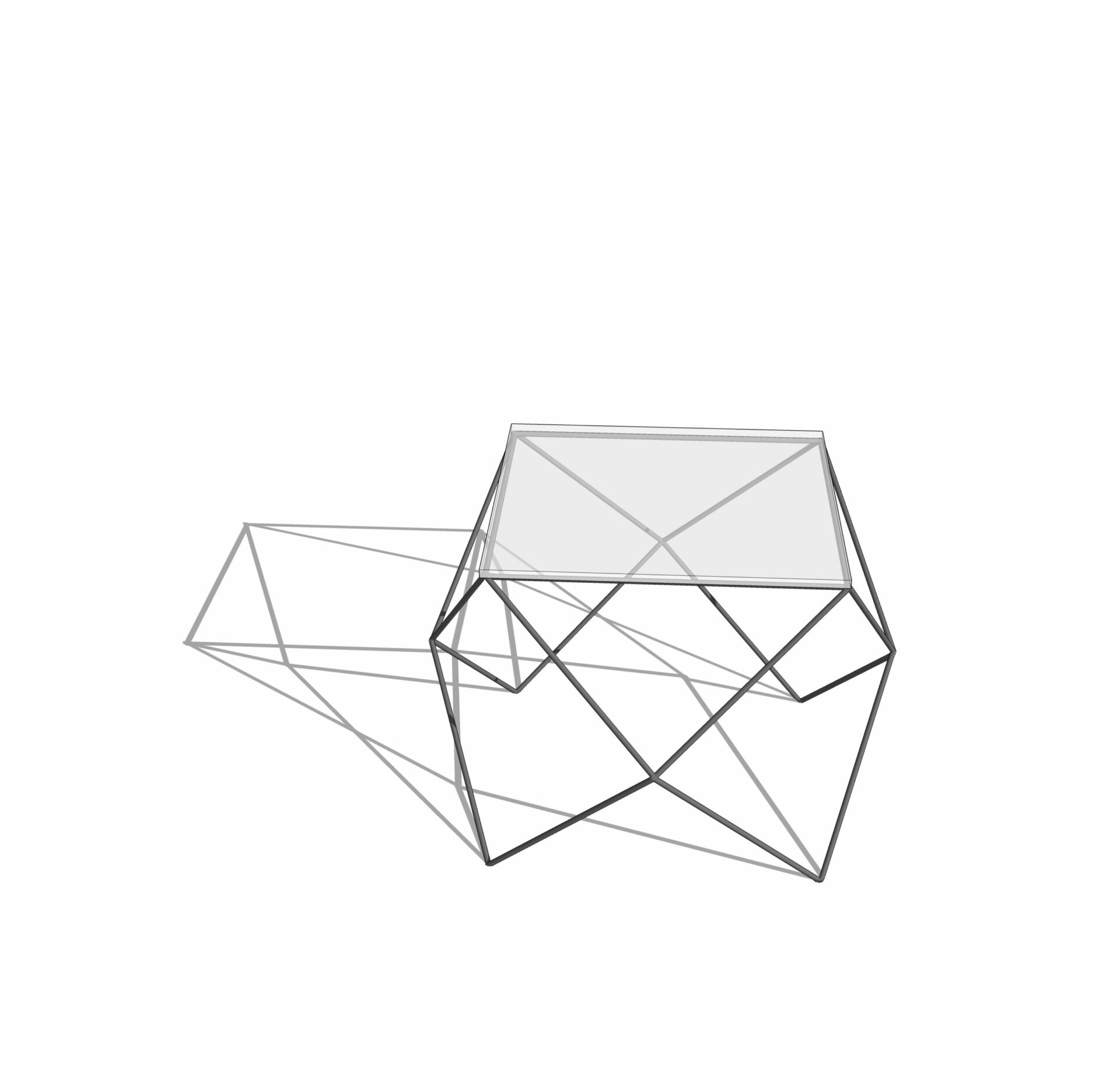 table basse carrée galaxie sur fond blanc