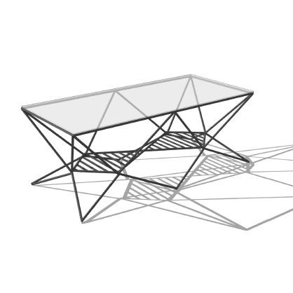 table basse de salon résonance sur fond blanc