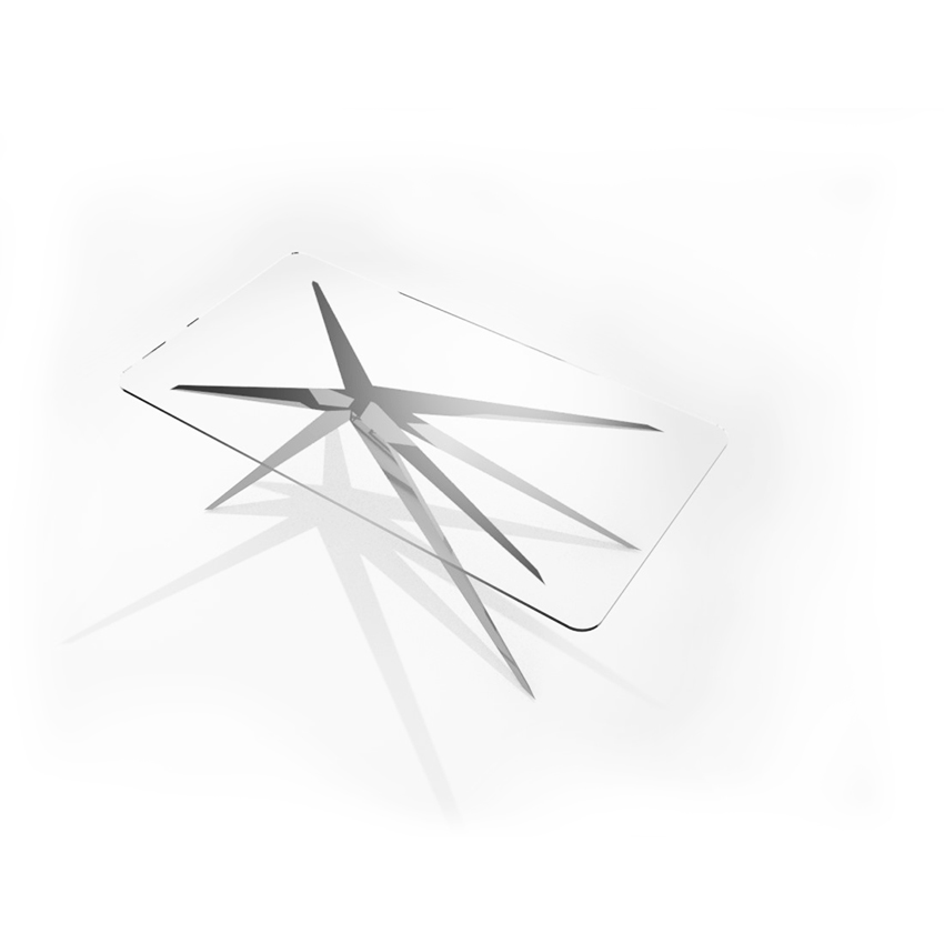 table asymétrique hélios sur fond blanc