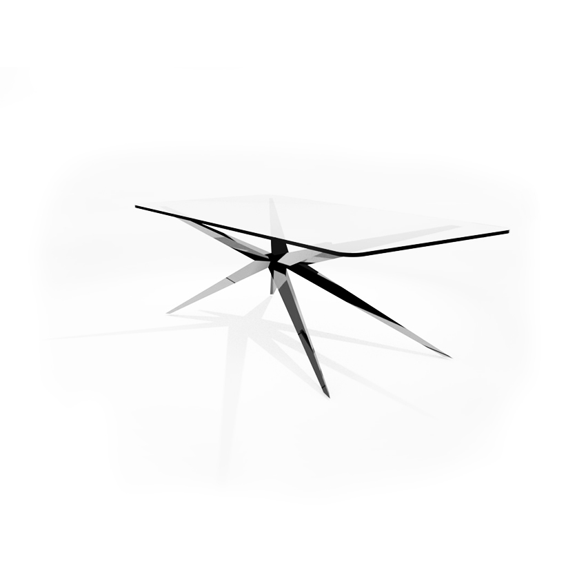 table asymétrique hélios sur fond blanc