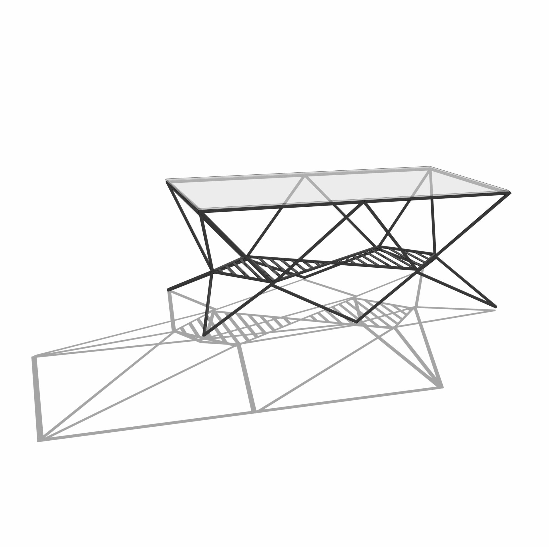 table basse de salon résonance sur fond blanc